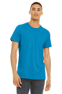 BELLA+CANVAS  Unisex Heather CVC Short Sleeve Tee - Neon Blue