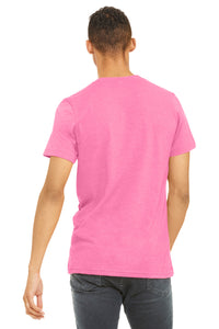 BELLA+CANVAS  Unisex Heather CVC Short Sleeve Tee - Neon Pink Back
