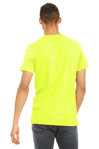 BELLA+CANVAS  Unisex Heather CVC Short Sleeve Tee - Neon Yellow Back