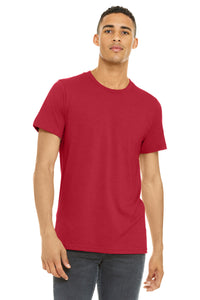 BELLA+CANVAS  Unisex Heather CVC Short Sleeve Tee - Solid Red Blend