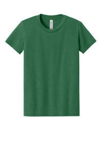 BELLA+CANVAS Youth Heather CVC Tee BC3001YCVC - Heather Grass Green