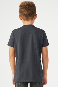 BELLA+CANVAS Youth Heather CVC Tee BC3001YCVC - Heather Midnight Navy Back
