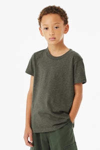 BELLA+CANVAS Youth Heather CVC Tee BC3001YCVC - Heather Military Green