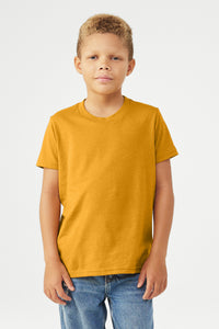 BELLA+CANVAS Youth Heather CVC Tee BC3001YCVC - Heather Mustard