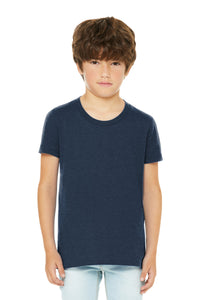 BELLA+CANVAS Youth Heather CVC Tee BC3001YCVC - Heather Navy