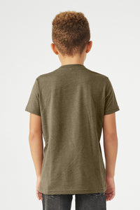 BELLA+CANVAS Youth Heather CVC Tee BC3001YCVC - Heather Olive Back