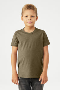 BELLA+CANVAS Youth Heather CVC Tee BC3001YCVC - Heather Olive