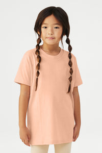 BELLA+CANVAS Youth Heather CVC Tee BC3001YCVC - Heather Peach