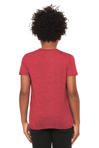BELLA+CANVAS Youth Heather CVC Tee BC3001YCVC - Heather Red Back