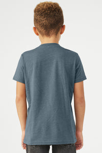 BELLA+CANVAS Youth Heather CVC Tee BC3001YCVC - Heather Slate Back