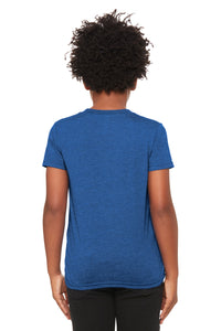 BELLA+CANVAS Youth Heather CVC Tee BC3001YCVC - Heather True Royal Back