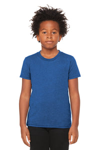 BELLA+CANVAS Youth Heather CVC Tee BC3001YCVC - Heather True Royal