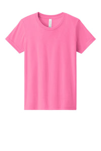 BELLA+CANVAS Youth Heather CVC Tee BC3001YCVC - Neon Pink