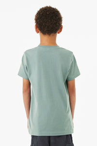 BELLA+CANVAS  Youth Jersey Short Sleeve Tee - Dusty Blue Back
