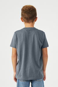 BELLA+CANVAS  Youth Jersey Short Sleeve Tee - Steel Blue Back