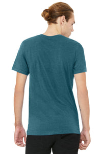 BELLA+CANVAS Unisex Heather CVC V-Neck Tee BC3005CVC - Heather Deep Teal Back