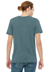 BELLA+CANVAS Unisex Heather CVC V-Neck Tee BC3005CVC - Heather Slate Back