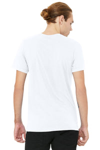 BELLA+CANVAS Unisex Heather CVC V-Neck Tee BC3005CVC - Solid White Blend Back