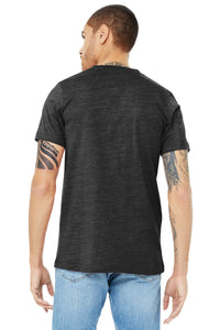 BELLA+CANVAS  Unisex Jersey Short Sleeve V-Neck Tee - Charcoal Black Slub Back