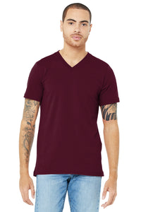 BELLA+CANVAS  Unisex Jersey Short Sleeve V-Neck Tee - Maroon