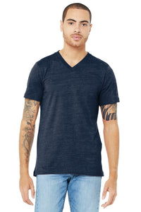 BELLA+CANVAS  Unisex Jersey Short Sleeve V-Neck Tee - Navy Slub