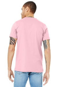 BELLA+CANVAS  Unisex Jersey Short Sleeve V-Neck Tee - Pink Back