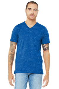 BELLA+CANVAS  Unisex Jersey Short Sleeve V-Neck Tee - True Royal Marble