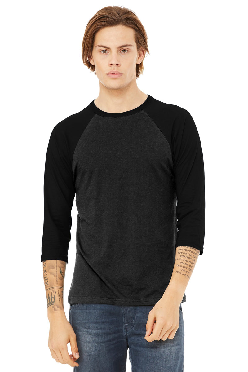 BELLA+CANVAS  Unisex 3/4-Sleeve Baseball Tee