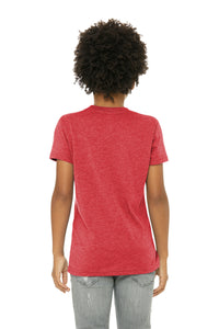 BELLA+CANVAS  Youth Triblend Short Sleeve Tee - Red Triblend Back