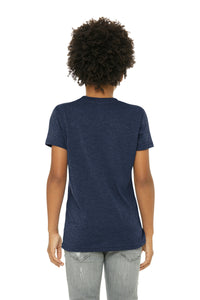 BELLA+CANVAS  Youth Triblend Short Sleeve Tee - Solid Navy Triblend Back