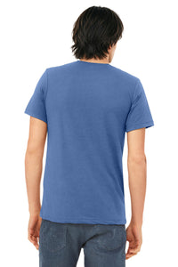 BELLA+CANVAS  Unisex Triblend Short Sleeve Tee - Solid Blue Triblend Back