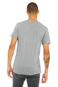 BELLA+CANVAS  Unisex Triblend Short Sleeve V-Neck Te - Athletic Grey Triblend Back