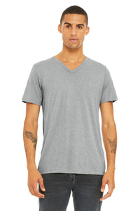 BELLA+CANVAS  Unisex Triblend Short Sleeve V-Neck Te - Athletic Grey Triblend