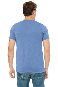 BELLA+CANVAS  Unisex Triblend Short Sleeve V-Neck Te - Blue Triblend Back