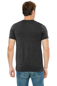 BELLA+CANVAS  Unisex Triblend Short Sleeve V-Neck Te - Charcoal-Black Triblend Back