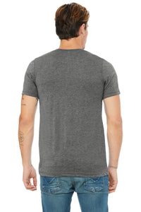 BELLA+CANVAS  Unisex Triblend Short Sleeve V-Neck Te - Grey Triblend Back