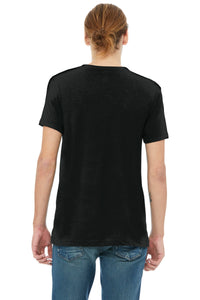 BELLA+CANVAS  Unisex Triblend Short Sleeve V-Neck Te - Solid Black Triblend Back