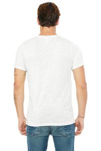 BELLA+CANVAS  Unisex Triblend Short Sleeve V-Neck Te - White Fleck Triblend Back