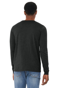 BELLA+CANVAS Unisex Heather CVC Long Sleeve Tee BC3501CVC - Black Heather Back