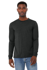 BELLA+CANVAS Unisex Heather CVC Long Sleeve Tee BC3501CVC - Black Heather