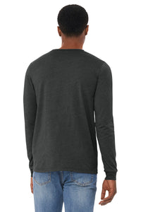 BELLA+CANVAS Unisex Heather CVC Long Sleeve Tee BC3501CVC - Dark Grey Heather Back