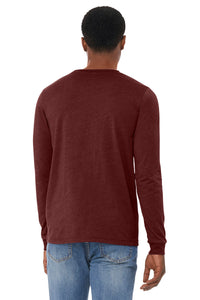 BELLA+CANVAS Unisex Heather CVC Long Sleeve Tee BC3501CVC - Heather Cardinal Back
