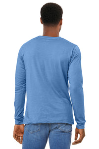 BELLA+CANVAS Unisex Heather CVC Long Sleeve Tee BC3501CVC - Heather Carolina Blue Back