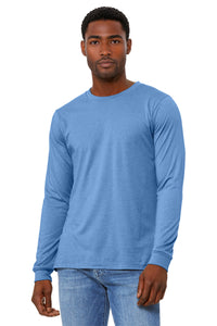 BELLA+CANVAS Unisex Heather CVC Long Sleeve Tee BC3501CVC - Heather Carolina Blue