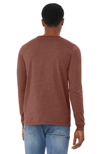 BELLA+CANVAS Unisex Heather CVC Long Sleeve Tee BC3501CVC - Heather Clay Back