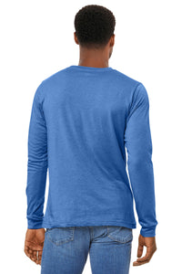 BELLA+CANVAS Unisex Heather CVC Long Sleeve Tee BC3501CVC - Heather Columbia Blue Back