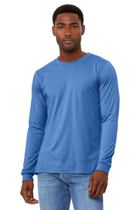 BELLA+CANVAS Unisex Heather CVC Long Sleeve Tee BC3501CVC - Heather Columbia Blue