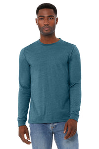 BELLA+CANVAS Unisex Heather CVC Long Sleeve Tee BC3501CVC - Heather Deep Teal
