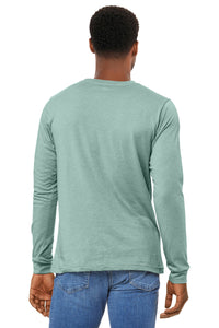 BELLA+CANVAS Unisex Heather CVC Long Sleeve Tee BC3501CVC - Heather Dusty Blue Back