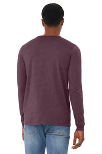 BELLA+CANVAS Unisex Heather CVC Long Sleeve Tee BC3501CVC - Heather Maroon Back